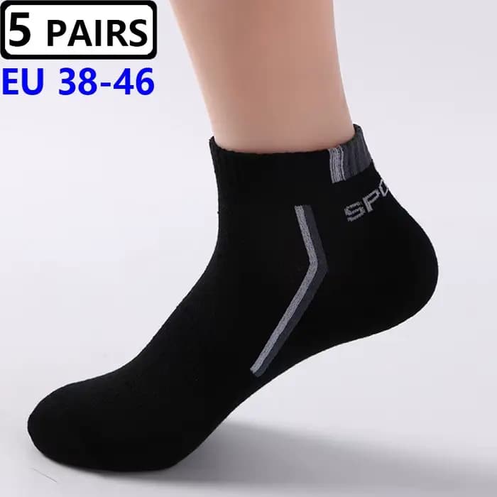 5 paires/ensemble hommes EU43-46 grande taille chaussettes Tube bas cheville