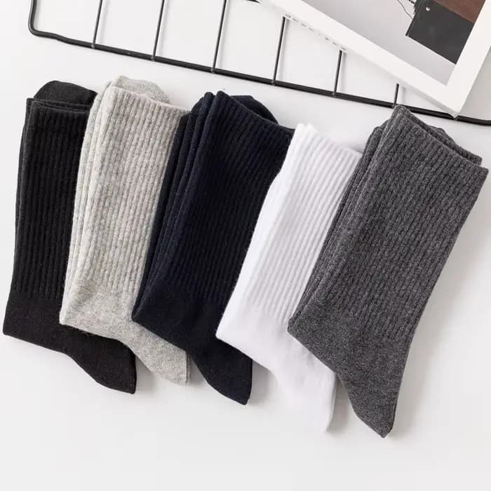Nouvelles chaussettes pour hommes coton peigné automne hiver noir affaires longues