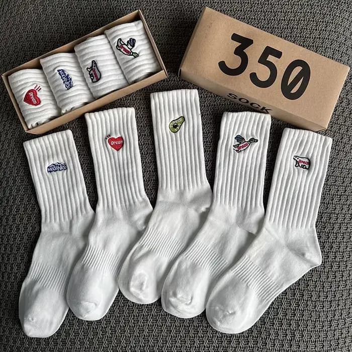 4 paires/boîte chaussettes femme boîte-cadeau printemps été mode broderie livraison gratuite articles cadeaux drôles