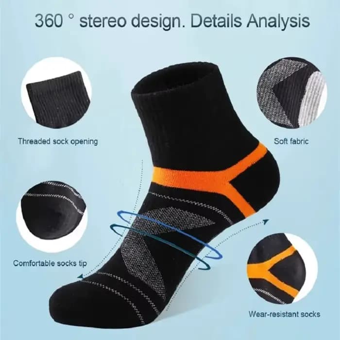 3 paires de chaussettes pour hommes randonnée noir sport basket-ball