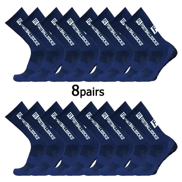 8 paires de nouvelles chaussettes de football collées à mi-tube FS pour l'entraînement sportif et la compétition