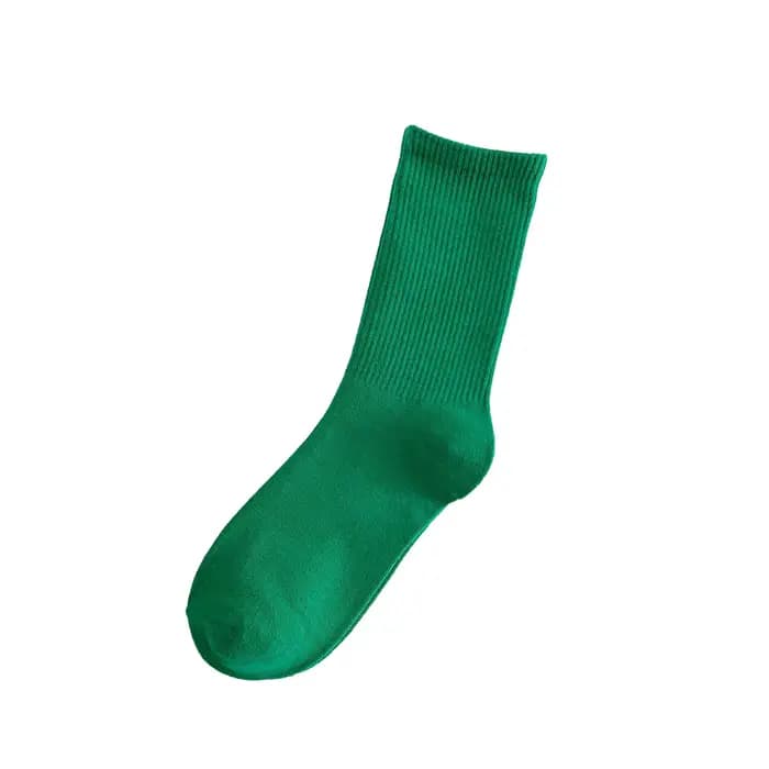 1 paire de chaussettes colorées solides pour femmes