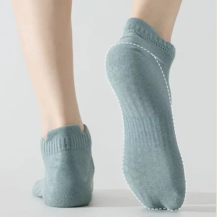 Chaussettes de Yoga hommes coton mince Silicone poignée antidérapante Pilates chaussette à cheville basse