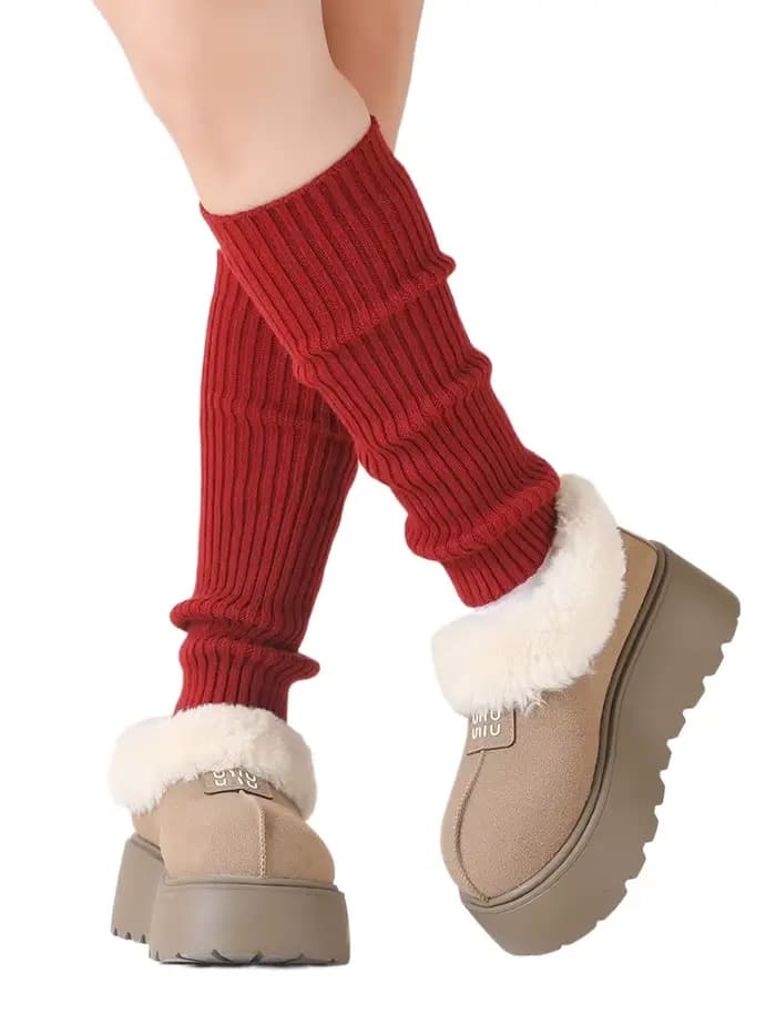 Tricot femmes mollet chauffe côtelé jambe chaud JK véritable laine mélange cheville garniture botte chaussettes automne hiver pied couverture sans pression Y2k