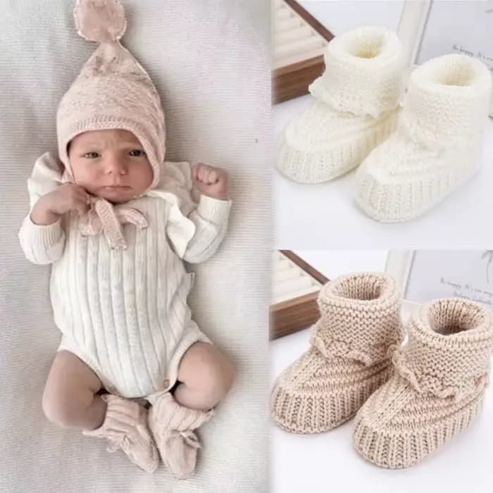 Chaussettes courtes en tricot doux pour bébé