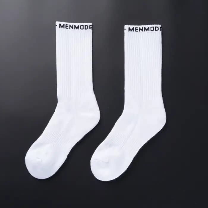 Chaussettes mi-mollet en tissu éponge blanc pour homme