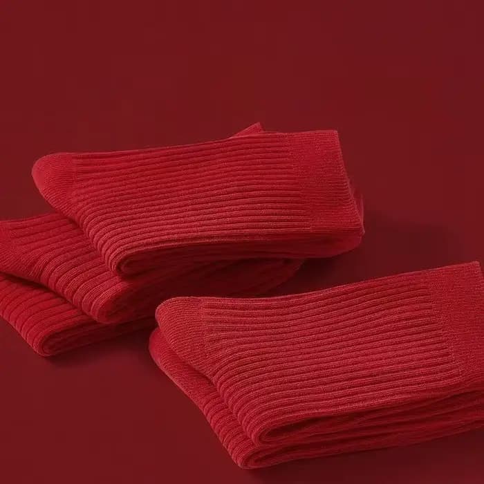 1 paire de chaussettes de vacances rouges unisexes