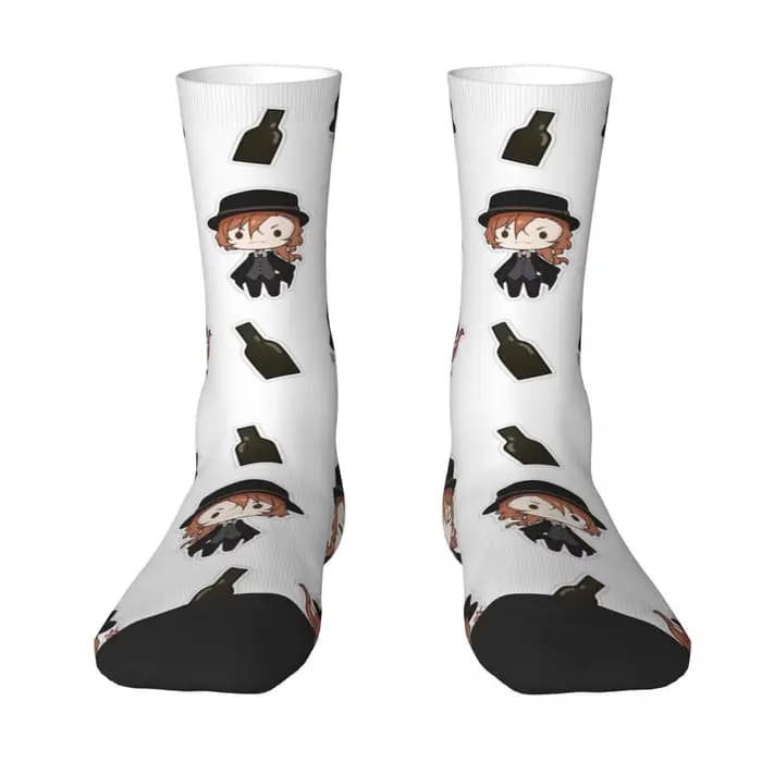 Bungou chiens errants Chuuya Nakahara hommes femmes chaussettes loisirs beau adapté à toutes les saisons cadeaux d'habillage