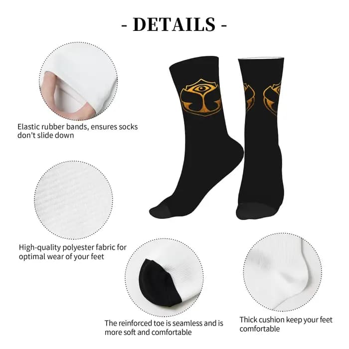 Chaussettes Tomorrowland pour hommes et femmes, chaussettes chaudes et tendance, style musique électronique belge