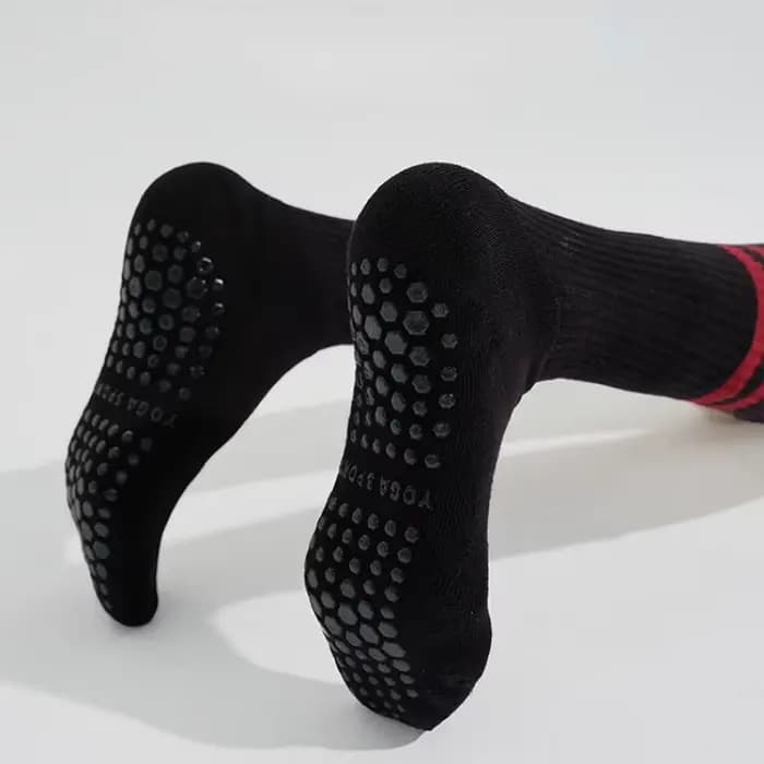 Chaussettes de yoga respirantes en coton à rayures vintage 2026