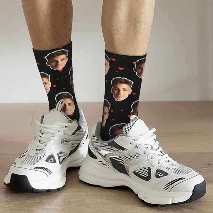 Chaussettes personnalisées en forme de visage Chaussettes personnalisées unisexes Chaussettes photo personnalisées Chaussettes photo Chaussettes personnalisées comme cadeaux