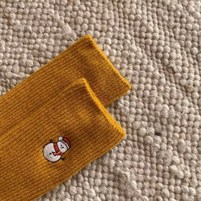 Chaussettes brodées de noël en coton