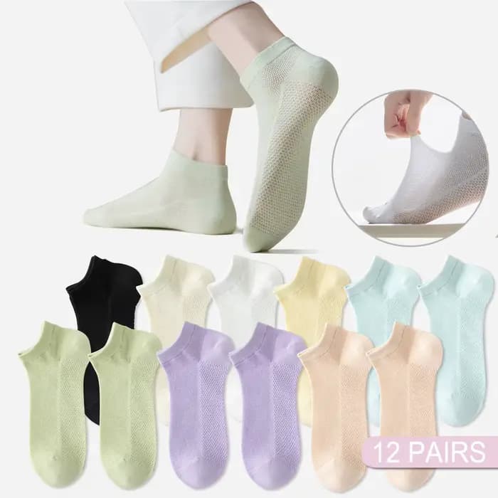 12 paires de nouvelles chaussettes en coton pour femmes