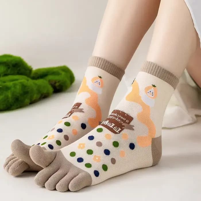 Chaussettes en coton à cinq doigts pour femmes
