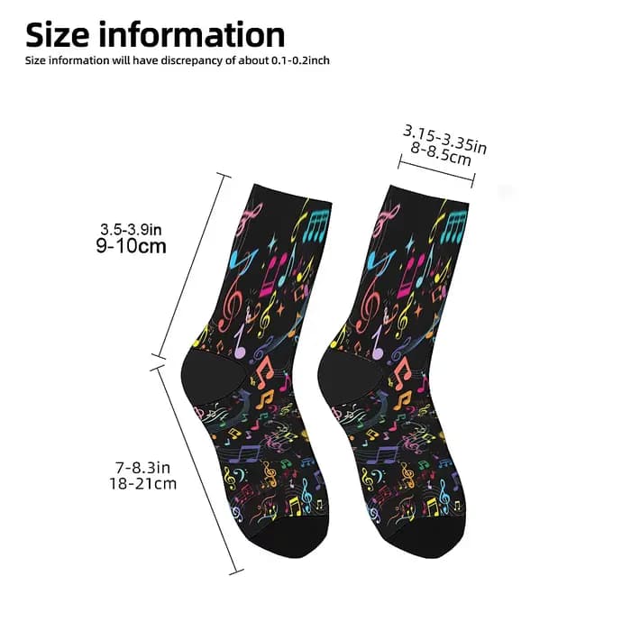 Notes de musique chaussettes Vintage rue Hip Hop nouveauté