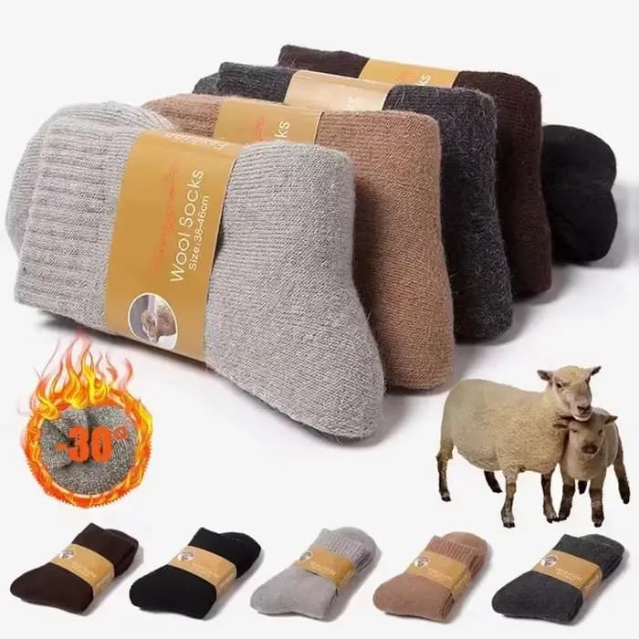 4 paires/lot hommes hiver Super épais chaussettes thermiques laine