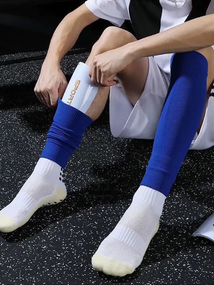 6 paires de chaussettes de Football, accessoires de Football, attelle de jambe, manches, chaussettes de Sport respirantes, protège-tibia pour adultes, Protection des mollets, couvre-jambes