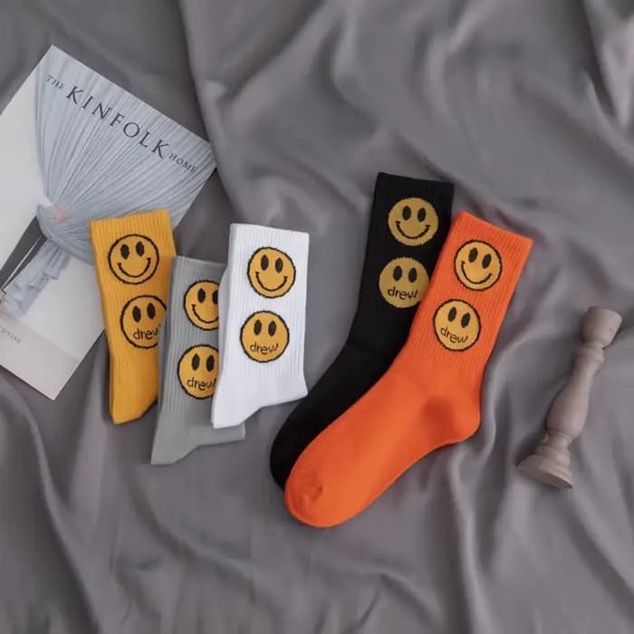 Chaussettes en coton à double bordure Drew House