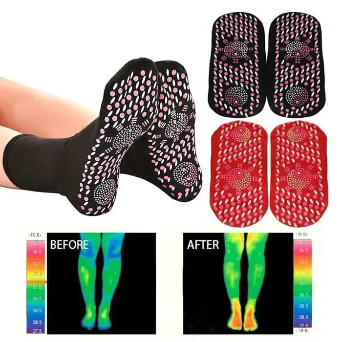 Chaussettes à pression magnétique auto-chauffantes pour femme et homme