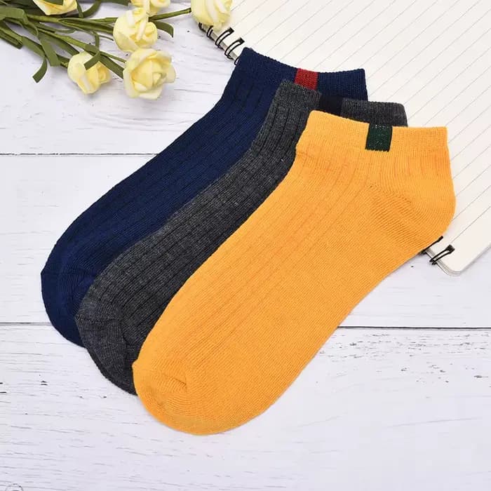 Hommes 10 couleurs tissé étiquette Comfo rtable coton chaussette pantoufles courtes cheville chaussettes