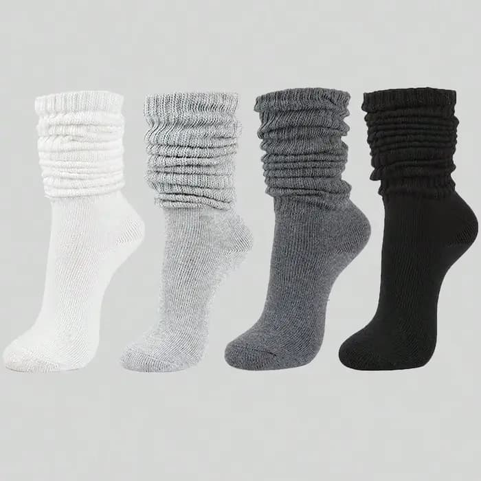 Chaussettes en tricot amples pour femmes, chaussettes amples, chaussettes froissées pour femmes, chaussettes d'équipage, automne et hiver