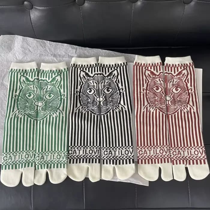 Chaussettes confortables en coton à bout fendu pour femmes