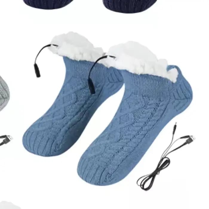 Chaussettes chauffantes électriques en polaire