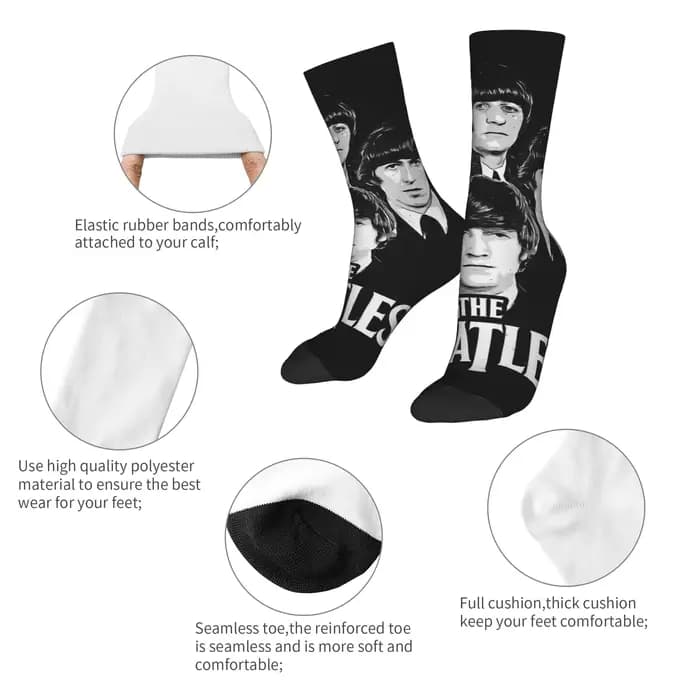 Chaussettes personnalisées imprimées The Beatle pour femmes et hommes