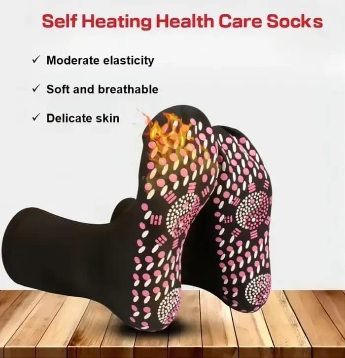 Chaussettes chauffantes en tourmaline à auto-chauffage et magnétiques pour femmes