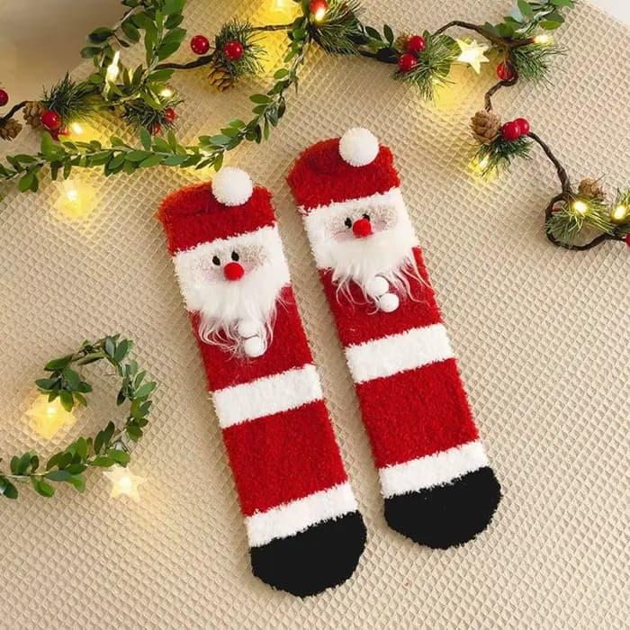 Chaussettes créatives en velours de corail du père noël