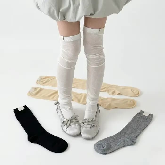 Chaussettes longues en maille respirante pour femme