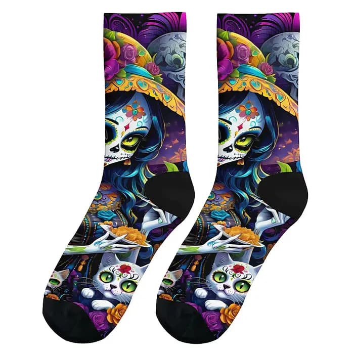 Chaussettes pour Homme Confortables et Respirantes, Thème Jour de la Fréquence, Nouveauté Intéressante, Loisirs Hip Hop, Style Rétro, Cadeau Idéal