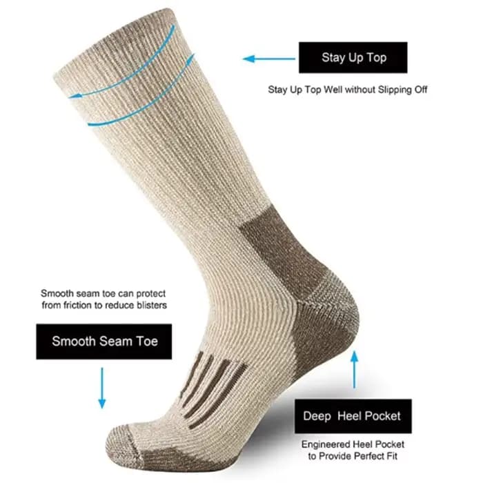 80% laine mérinos chaussettes pour hommes femmes épaissir chaud randonnée coussin équipage