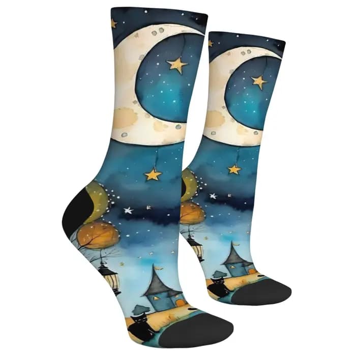 Illustrations de chats colorés de rêve chaussettes personnalité hip hop mode femmes