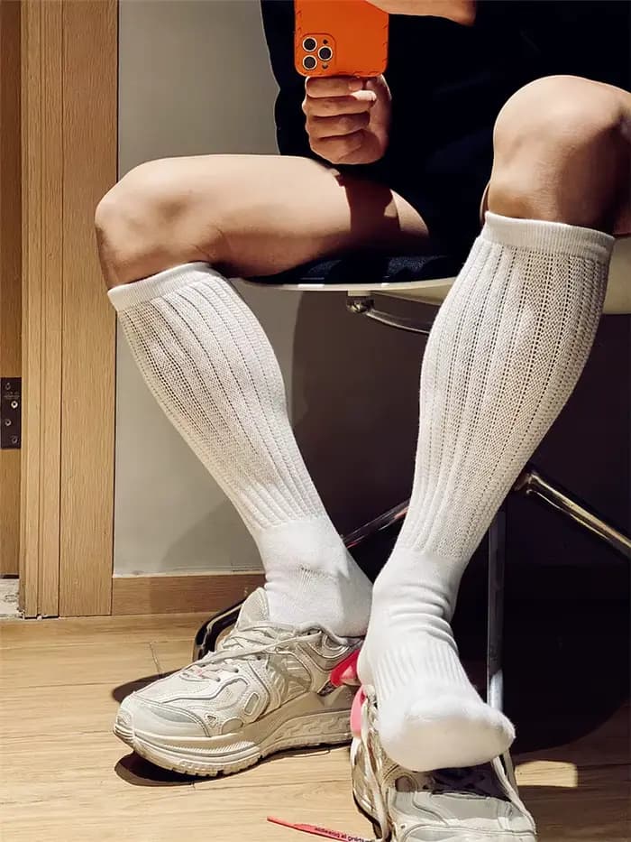 Chaussettes pour hommes jaune vert rose noir blanc couleur unie