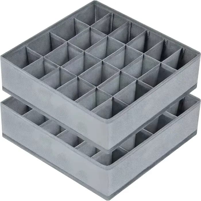 Boîte de rangement pliable à 24 compartiments, organiseur en tissu pour chaussettes et sous-vêtements, pour armoire, tiroir, organisation de la maison