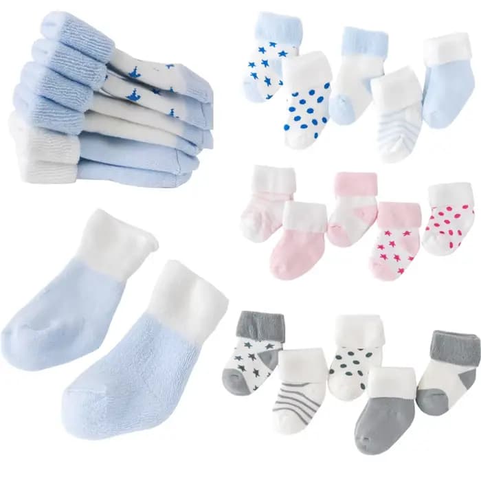5 paire/lot nouveau garçon et fille bébé chaussettes épais nouveau-né automne et hiver chaud pied chaussette