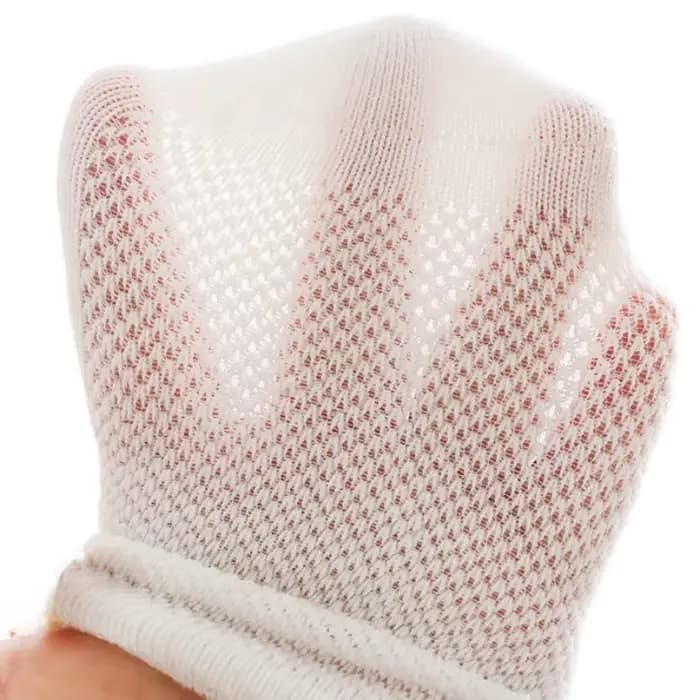 5 paires/ensemble chaussettes en maille blanche pour bébé Simple respirant doux coton infantile chaussette courte été