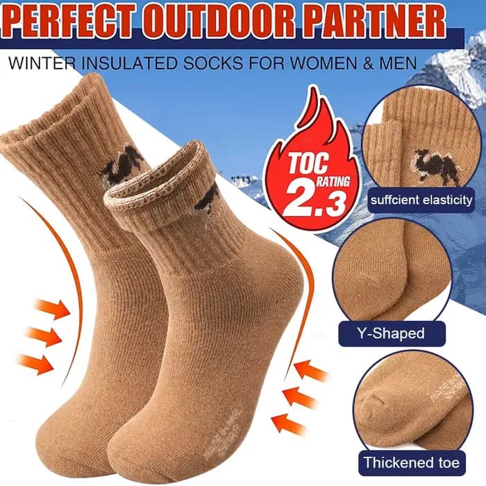 5 paires de chaussettes épaisses imprimé chameau pour hommes