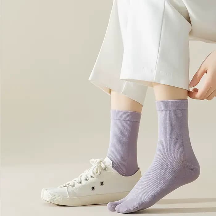 Mode Style japonais Tabi orteil chaussettes pour hommes femmes été fibre deux doigts