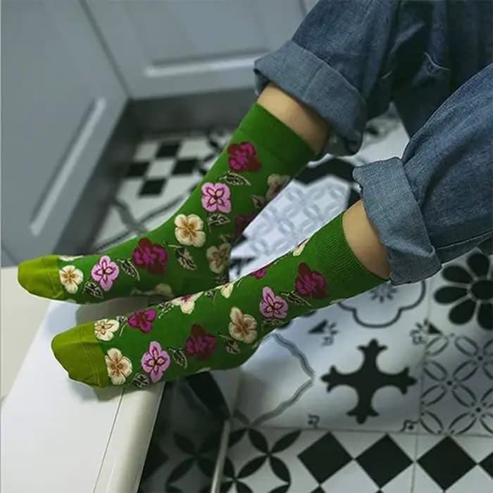 Nouvelles femmes fleur plante chaussettes Collection Kawaii décontracté femme coton chaussette littéraire hommes chaussette