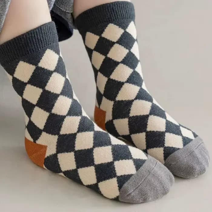 5 paires/lot mignon ours Plaid bébé chaussettes printemps automne doux coton enfants moyen Tube chaussettes pour garçons filles décontracté sport chaussette