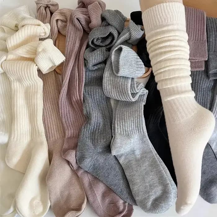 Chaussettes longues en laine douce pour femmes, automne hiver, cachemire, bas tricoté solide, slim, décontracté, hautes, moelleuses, chaudes et épaisses pour filles