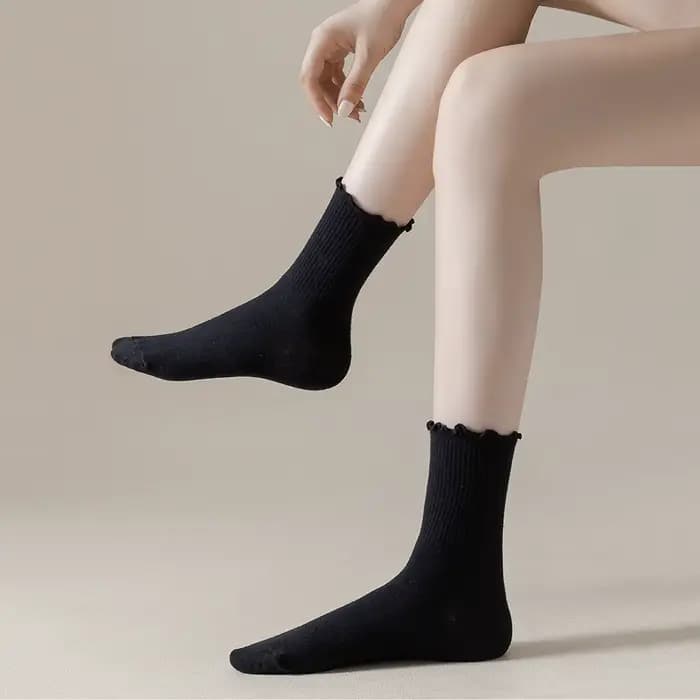 1/5 paires de chaussettes à volants pour femmes