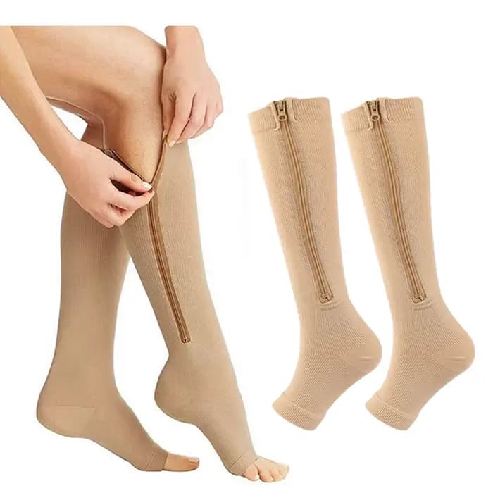 Chaussettes de Compression à fermeture éclair pour soutien des varices