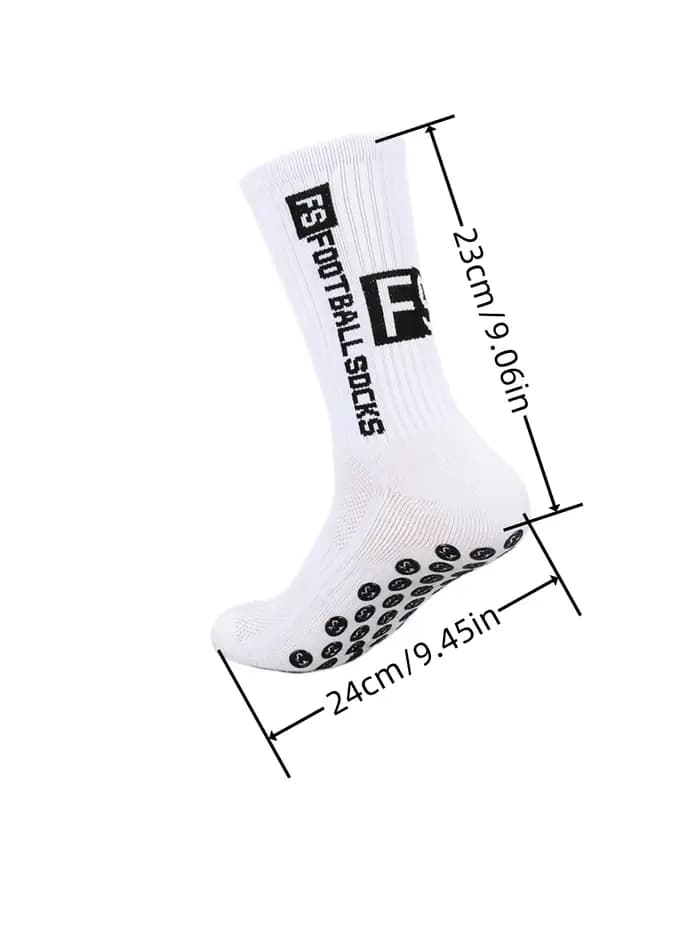 5 paires de chaussettes de sport de football FS antidérapantes, résistantes à la transpiration et aux odeurs avec points adhésifs