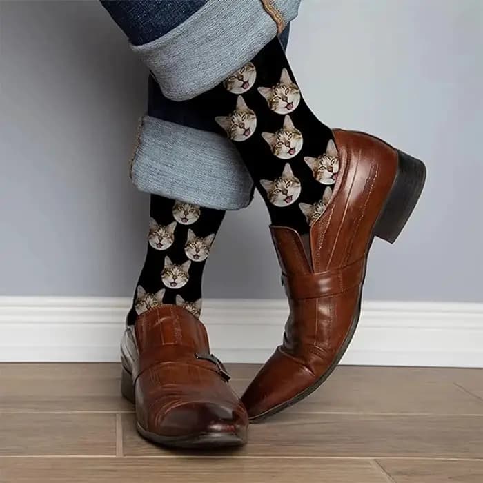 Chaussettes personnalisées avec visages surprise pour hommes et femmes