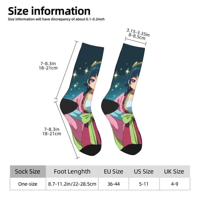 Maomao l'apothicaire journaux chaussettes motif bas antidérapant adultes hommes