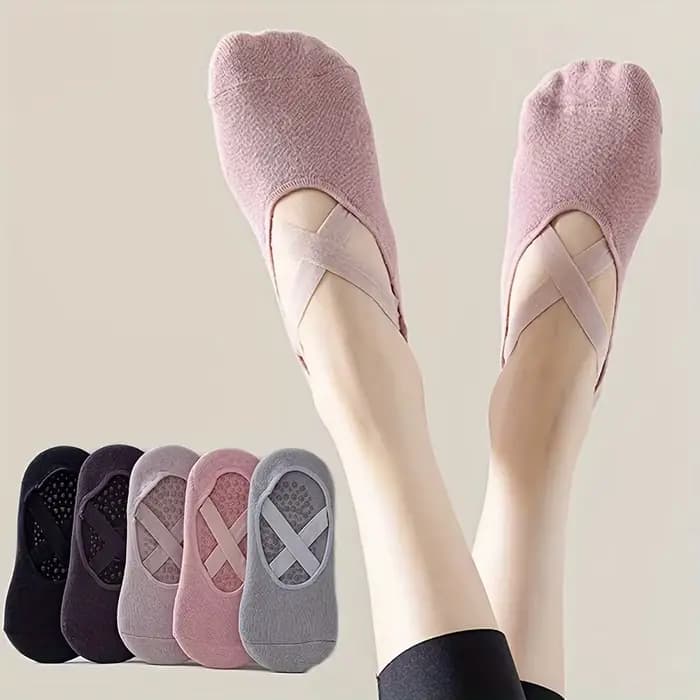 Chaussettes de yoga antidérapantes professionnelles pour femmes, 1/2/3/4/5 paires, pour fitness, exercice, pilates aérien