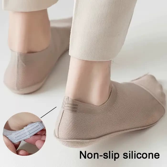 Chaussettes bateau ultra-fines invisibles pour hommes avec silicone antidérapant